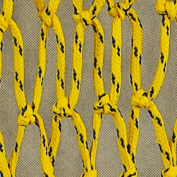 Netz-Hängematte handgestrickt gelb schwarz